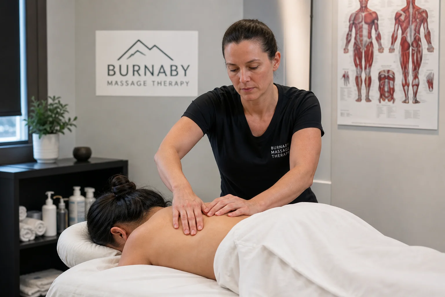 Massothérapeute enregistrée offrant un traitement manuel — Massage des tissus profonds vs massage suédois : lequel est préférable?